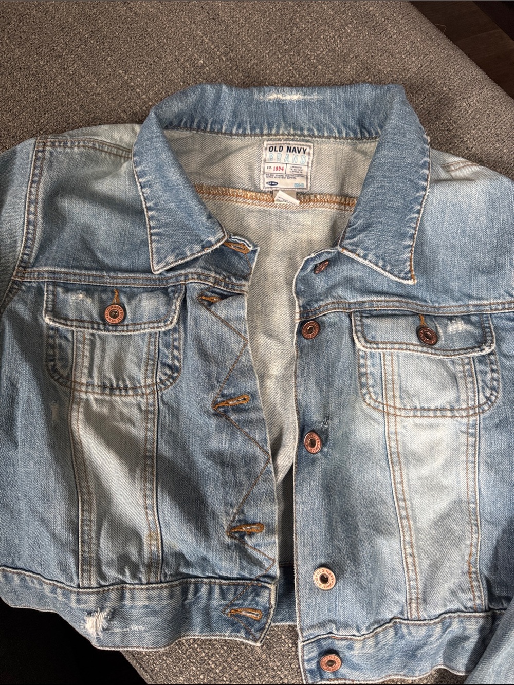 Old Navy Women's Light Blue Denim Jacket with Button-Front